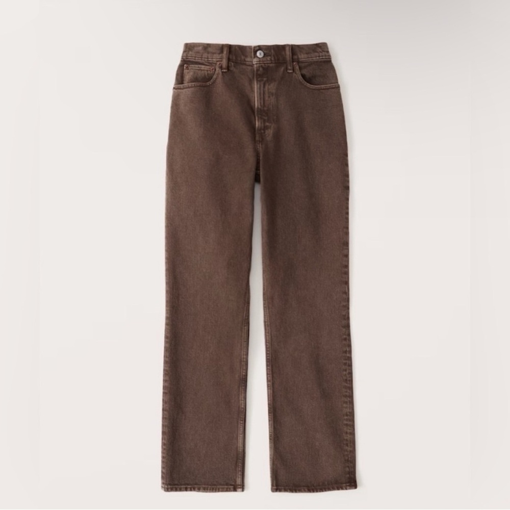 Abercrombie & Fitch Brown Ultra High Rise 90s Straight Jean Curve Love Size 32